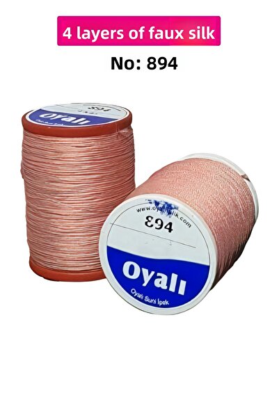 Royaleks Cordă de mătase artificială cu 4 straturi, broderie, mărgele, croșet...