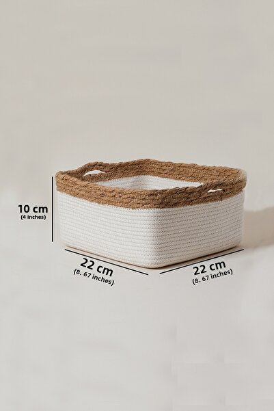 Marrien Neva Cotton and Paper String Organizer |   Ecru 22X22X10 Kitchen, Bathroom & Cabinet Organizer