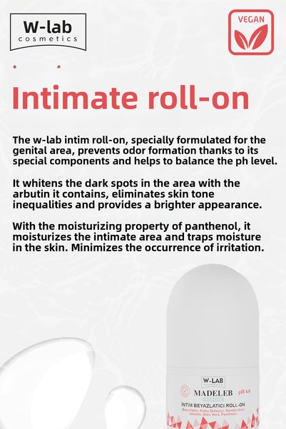 W-Lab Cosmetics Intim Whitening Roll on 50 ml Whitening Fragrance, Effective Against Fungus, Itching and Irritation