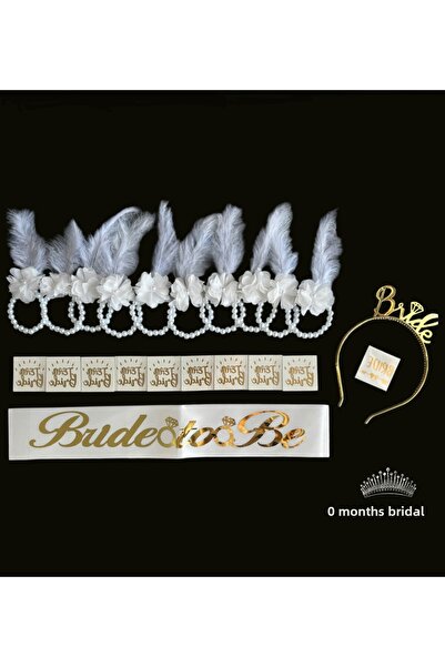 AYS سوار ووشم للعروس البيضاء لوصيفة العروس، وحزام تاج العروس لحفلات العزوبية