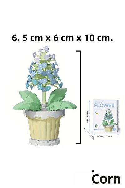 MİLSO Potted Flower Building Block Set – 260+ Pieces - Decorative Tabletop Plant Model - 1 Piece - 09
