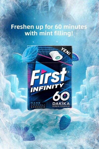 First Infinity 60 Minute Mint Flavored Sugar Free Dragee Gum - 12 Pieces