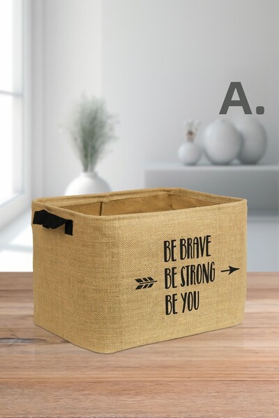 PH Prendi Home Be You Jute - Πτυσσόμενο καλάθι αποθήκευσης με οργάνωση μπάνιου και παιδικού δωματίου σε ντουλάπι 25x14x18