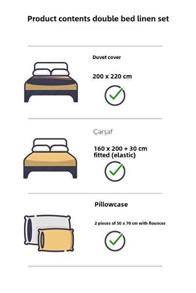 VAROL Elastic Satin Striped Double Duvet Cover Set