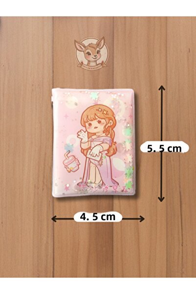 Çınar Water Glitter Kawaii Girl Themed 4.5 cm X 5.5 cm Mini Notebook (Single)