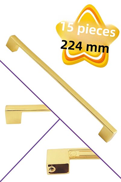 GLASWEN Mâner Marmara de 224 mm 15 bucăți mâner de bucătărie auriu - mâner pe...