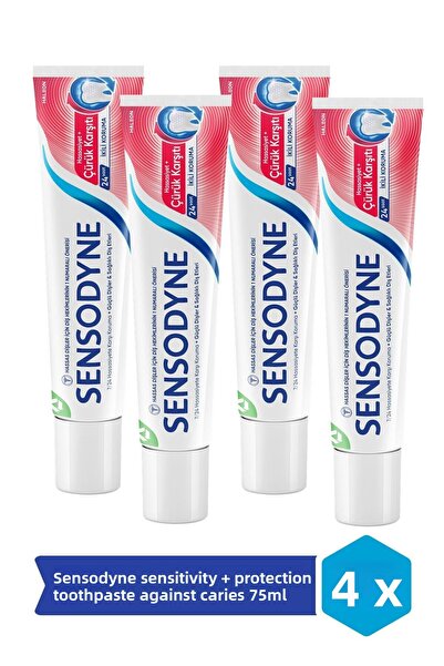 Sensodyne معجون أسنان للحساسية + الحماية من التسوس 75 مل × 4 قطع