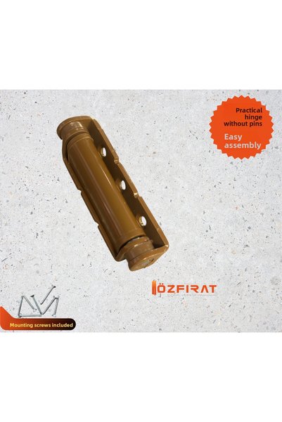 ÖZFIRAT PVC YAPI Pvc Pimapen Door Window Hinge All Steel 80 Mm-Pinless-Practical Hinge-Golden- Brown