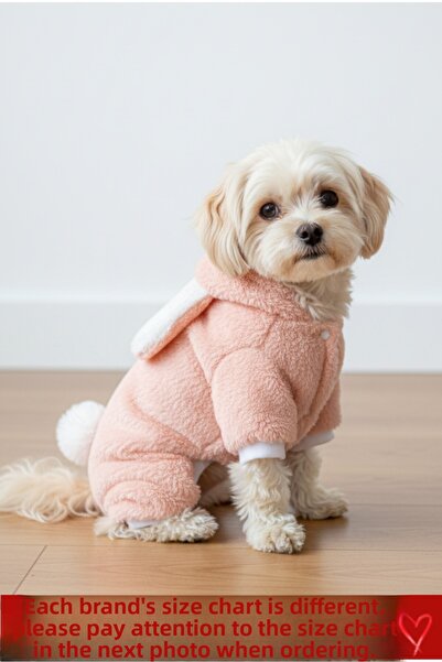 Barneystore Cat Dog Plush Rabbit Eared Jumpsuit