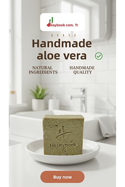 Hataybook صابون مرطب بالصبار مصنوع يدوياً 1 قطعة 100 جرام