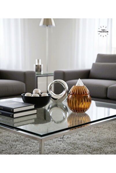 AKDEN STORE Cutting Decor Handcrafted Tableware Czech Napkin Holder,Glass Napkin Holder