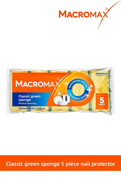 MACRO MAX 5Pcs Classic Green Corrugated Sponge