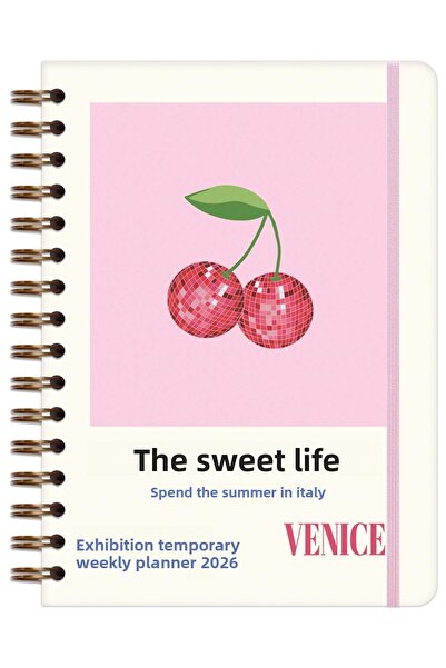 Matt Notebook 2026 A5 спирален дневник 15x21 cm - 12 месеца череша