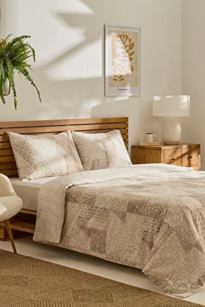 Kaşmir Home Lea Double Duvet Cover Set Beige