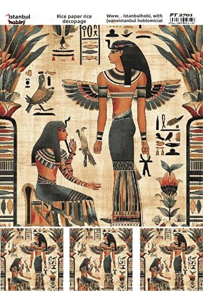 İstanbul Hobi ورق ديكور نحاسي 30×42 سم PT-2701 مصر القديمة
