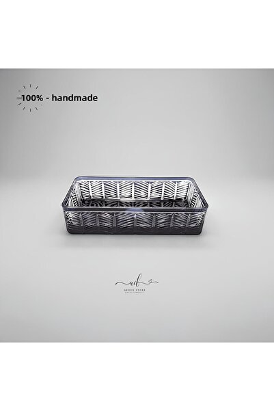 AKDEN STORE وعاء تقديم الكريستال المزخرف / وعاء تقديم الكوكيز 24 سم