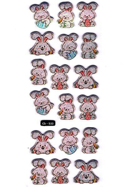 Limmy 16x7 سم أرانب لطيفة - دفتر ملاحظات منقوش، ملصق مخطط (cb-533)