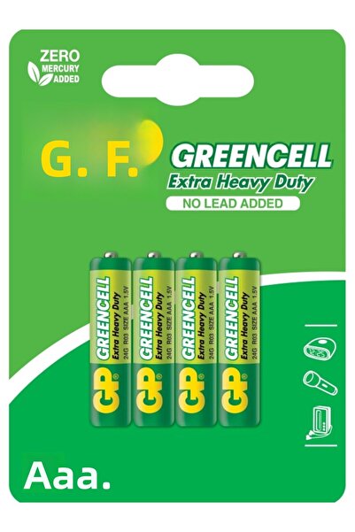 GP Batteries GP Greencel R03 AAA Boy İnce Çinko Kalem Pil 4'lü Paket GP24G-U4