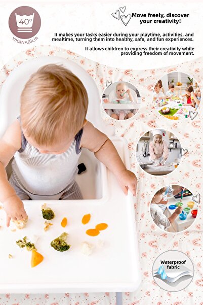 HAMUR Proof Liquid Proof 140X200 cm Baby Kids Play Event Activity Nutrition Cover Cream