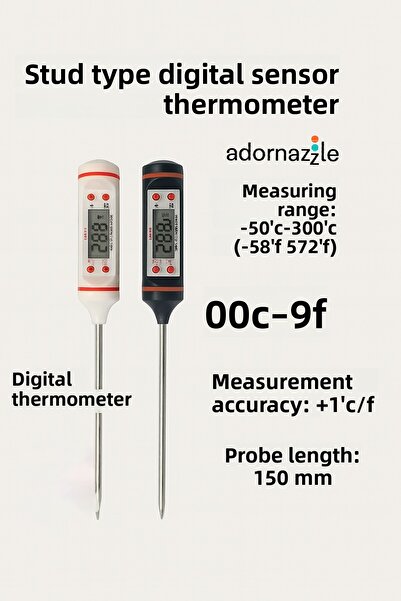 adornazzle Food Thermometer, Kitchen Food Temperature Gauge Thermometer, Digital Food Temperature Gauge