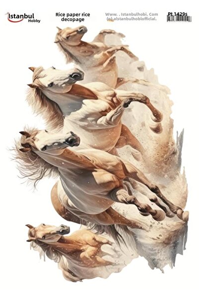 İstanbul Hobi ورق ديكور نحاسي 30×42 سم PT-1429 خيول