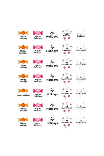 Bimotif Happy Holidays, Written Sticker Set, 700 Pieces (20 Sheets)