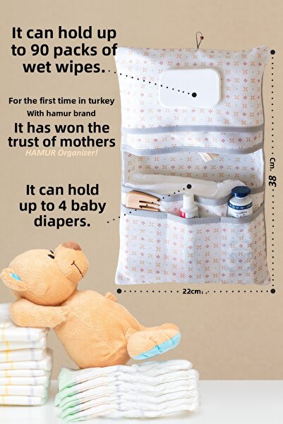 HAMUR Mother Baby Care Bag Newborn Changing Organizer Bag Organizer Solid Green