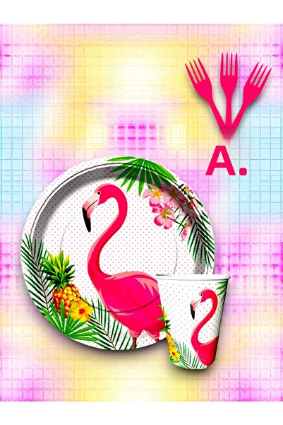 partylady مجموعة أدوات تقديم الطعام ذات الطابع الفلامنجي للاستخدام مرة واحدة ...