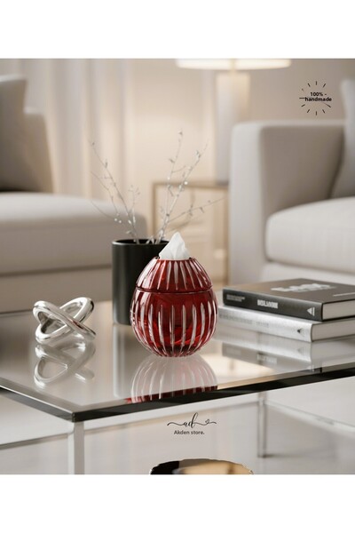 AKDEN STORE Cutting Decor Handcrafted Tableware Czech Napkin Holder,Glass Napkin Holder