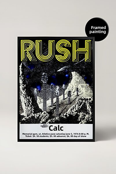 House Gorgeous Επιτραπέζιο έργο με ρετρό πλαίσιο με σχέδιο Rush Concert