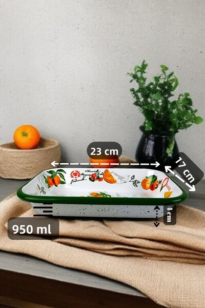 İnci Emaye No. 22 Enameled Square Plate Appetizer Breakfast Camping Picnic