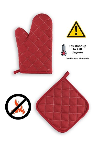 sevilya قفاز فرن مقاوم للحريق ومقبض فرن (1 قفاز 1 مقبض)