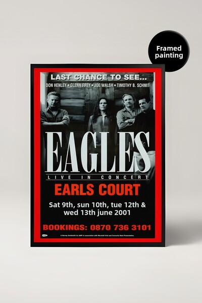 House Gorgeous Εικονογράφηση με ρετρό πλαίσιο με σχέδιο συναυλίας Eagles