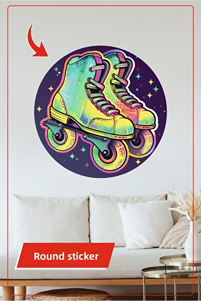 KOSS Dijital Στρογγυλό αυτοκόλλητο με θέμα τον νέον χρωματισμό για διακόσμηση...