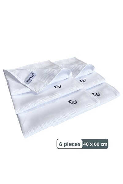 PELLA-EU Microfiber Glass Cloth General Cleaning Cloth Kitchen Bathroom Surface 6 Pieces White 40X60Cm