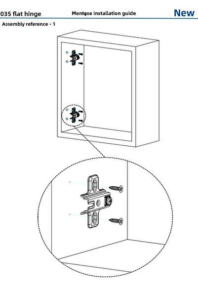 Mobilyap Aksesuar 9 Pieces New Furniture Cabinet Door Hinge Flat Stone Hinge 1St. Quality