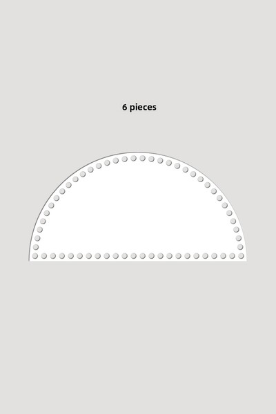 Lucena Ξύλινη ημικυκλική βάση δίσκου καλαθιού 15x30 cm 6 τεμάχια Λευκό 3mm