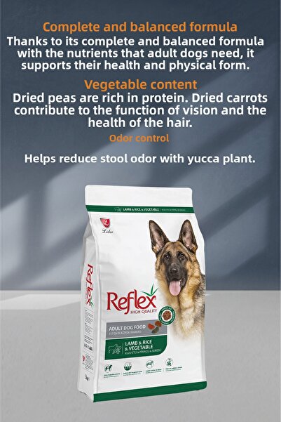 Reflex Adult Dog Food - with Lamb, Rice and Vegetables, 15 Kg