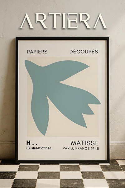 HİGUERA Σειρά Matisse Paper Cuttings Τυρκουάζ αφηρημένη ζωγραφική τοίχου με ξ...