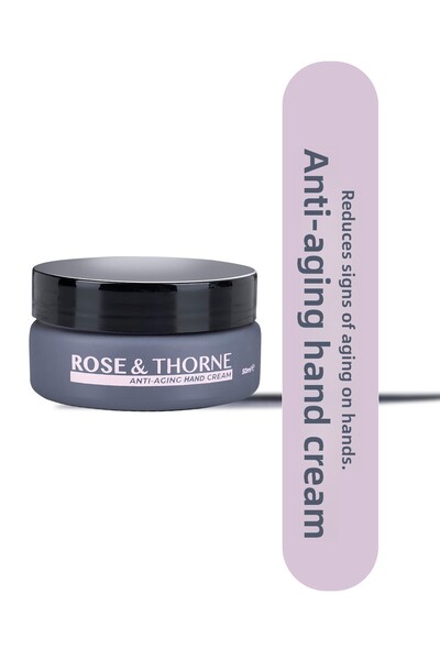 ROSE & THORNE Hand Cream - Intensive Treatment with 100% Natural Rose Water a...