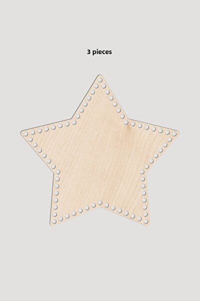 Lucena Ξύλινος Δίσκος Καλαθιού Αστέρι 29x31 εκ. 3 Τεμάχια Αξιολάτρευτο ξύλο 3mm