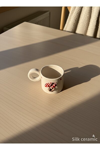 seda seramik Handmade Three-Dimensional Mushroom Design Coffee Mug Cup 200 ml