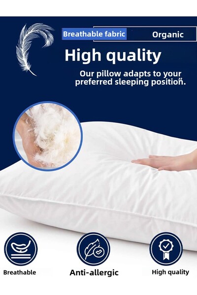 Mulberry Μαξιλάρι 100% από πούπουλα χήνας 50x70 cm –, Βαμβακερό κάλυμμα, 650 γρ. Ελαφρύ και ανθεκτικό, πλένεται