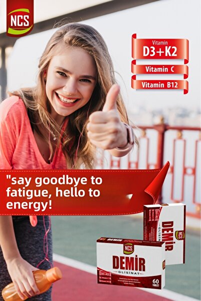 NCS Iron Glycinate Vitamin D3 K2 Folic Acid Complex 60 Tablets Bisglycinate