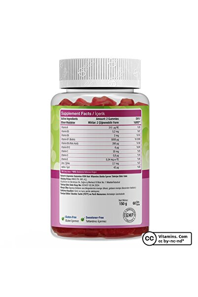 Nature's Supreme Hsn Gummies 60 Chewable Forms