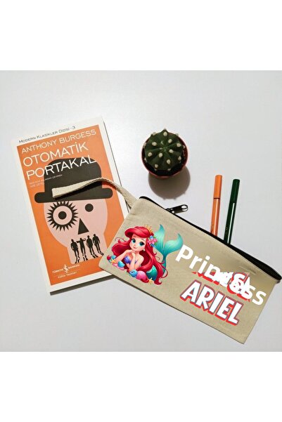 lovver حامل أقلام بتصميم خاص مطبوع عليه الأميرة أرييل مع سحاب