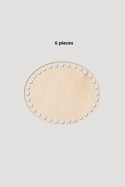 Lucena Ξύλινη Βάση Δίσκου Καλαθιού Ελλειπτική 15x18 εκ. 6 Τεμάχια Αξιοκοριτία 3mm