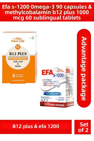 New Life بي 12 بلس 60 قرص و هيفا S-1200 90 كبسولة
