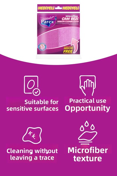 Parex Microfiber Glass Cloth (Microfiber Cleaning Cloth Gift)