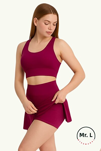 missmaral Women's Skirted Shorts Swimsuit Top and Bottom Set – High Waist Recovery with Chest Pad for Pool Sea Sports